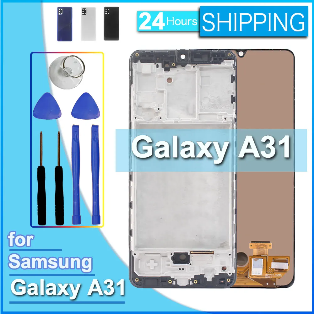 64インチlcdサムスンgalaxy-a31用lcdディスプレイタッチスクリーンデジタイザーアセンブリ、サムスンa31-a315携帯電話lcdスクリーン交換用