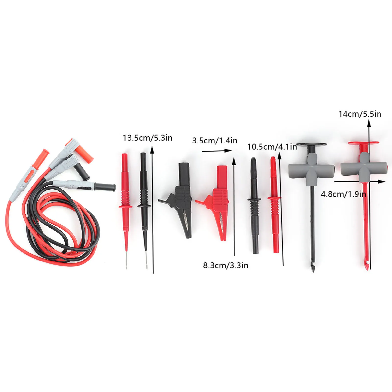 Kit de chumbo de teste eletrônico 32 Polegada extensões de chumbo pvc sondas intercambiáveis multímetro testador eletrônico agulha clipe conjunto