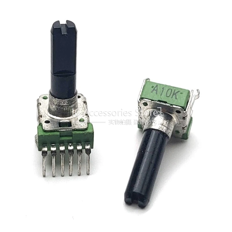 2PCS RK12 Type Vertical Dual 6 Pin Potentiometer A10K A103 Shaft Length 23MM