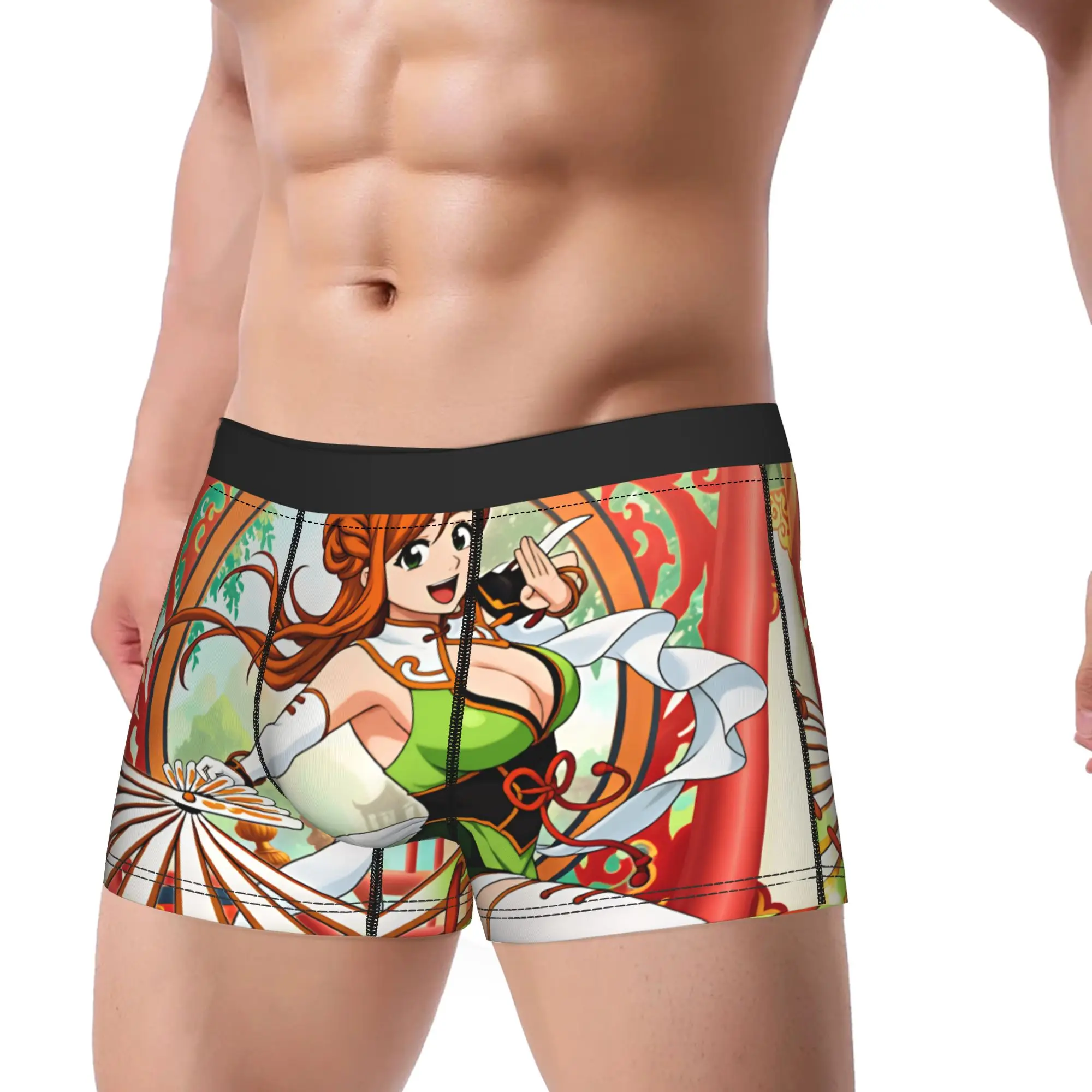 Bleached Inoue Orihime Chinese Style Underwear  Men Shorts Briefs Classic Trunk Trenky Printed Oversize Underpants