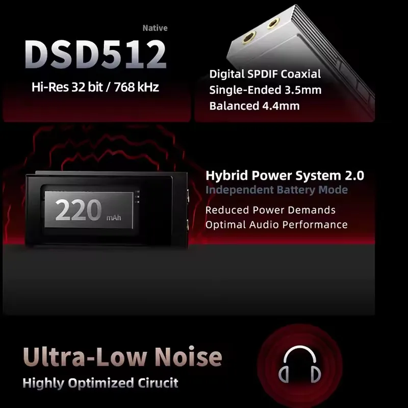 شانلينغ UA6 HIFI المحمولة USB DAC مضخم ضوت سماعات الأذن مع بطارية 220 مللي أمبير 4 × CS43131 DACs مرحبا الدقة الصوت DSD 512 3.5 مللي متر 4.4 مللي متر Bal