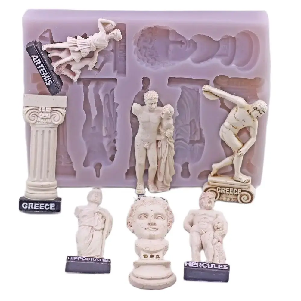 3D Venus Goddess Silicone Fondant mould Icing Cake Decor Chocolate Sugarcraft Candy Baking Mold DIY Roman Pillar Figurine