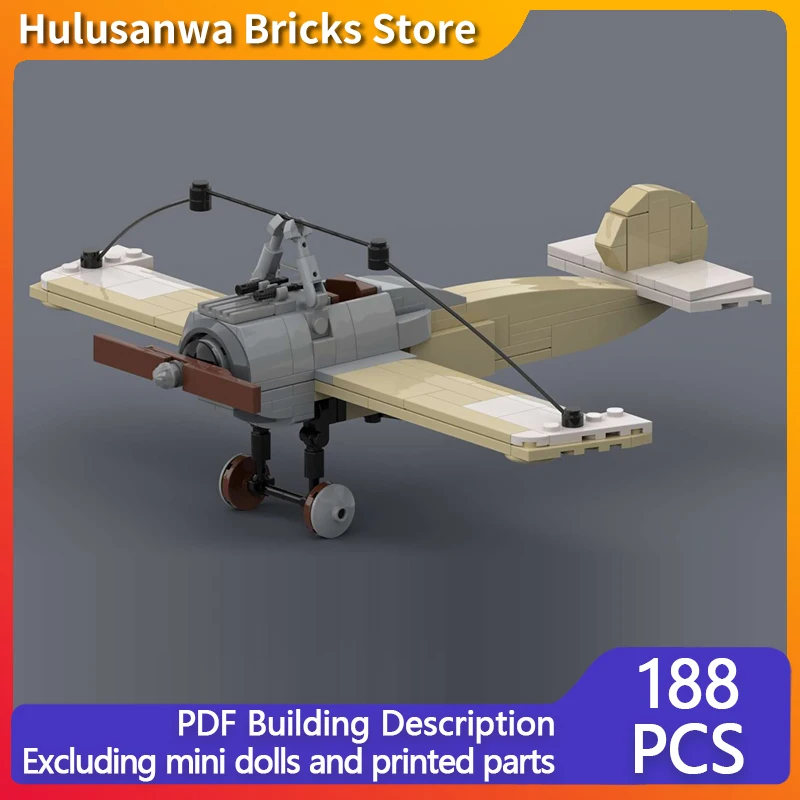 

Fokker E.III WW1 Military Fighter Jets Model MOC Building Bricks War Equipment Modular Gifts Holiday Assemble Children Toys Suit