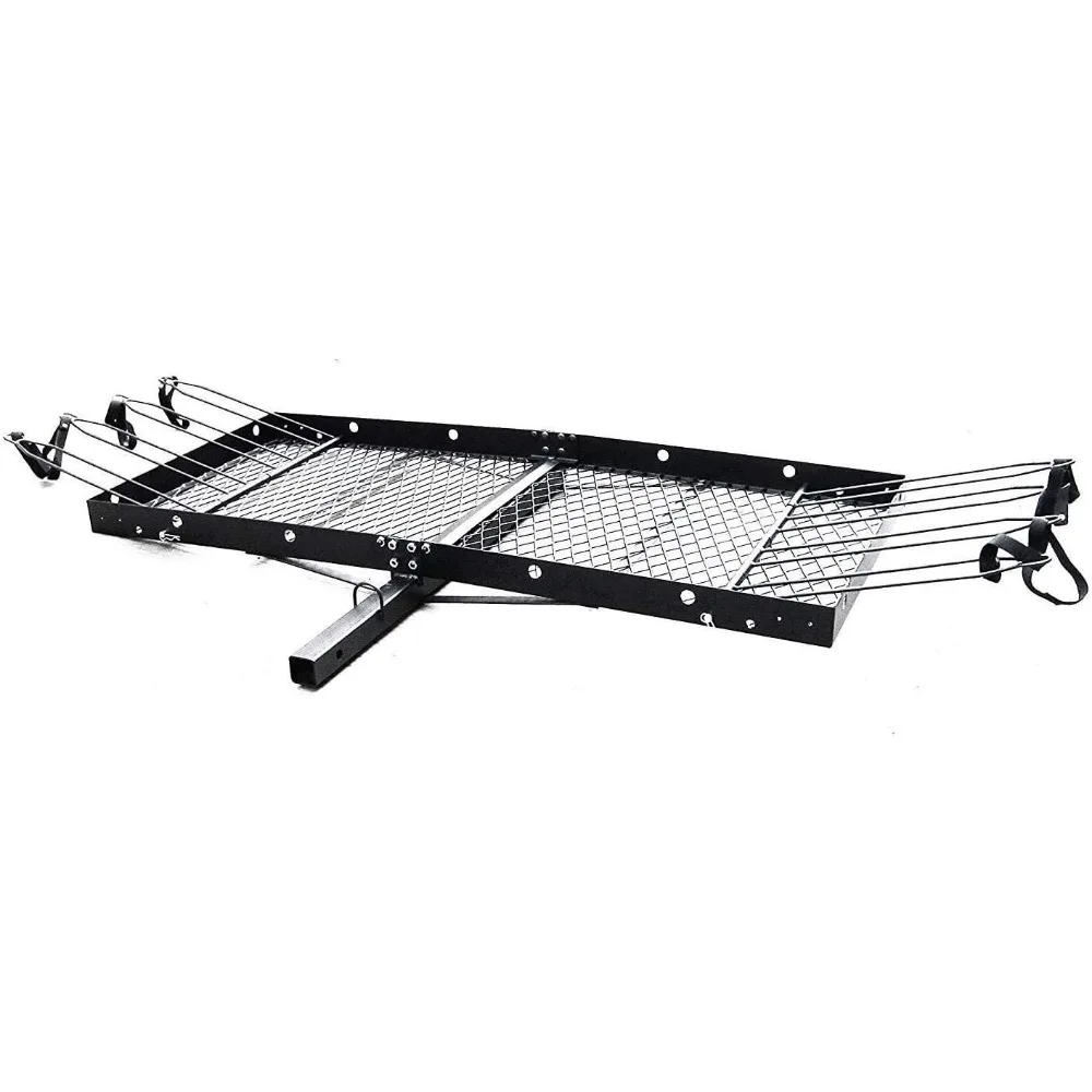 62-Inch Steel Cargo Carrier with Bike Rack, 500 lb Capacity， Black - 2-in-1 Rear Hitch Mount for Car