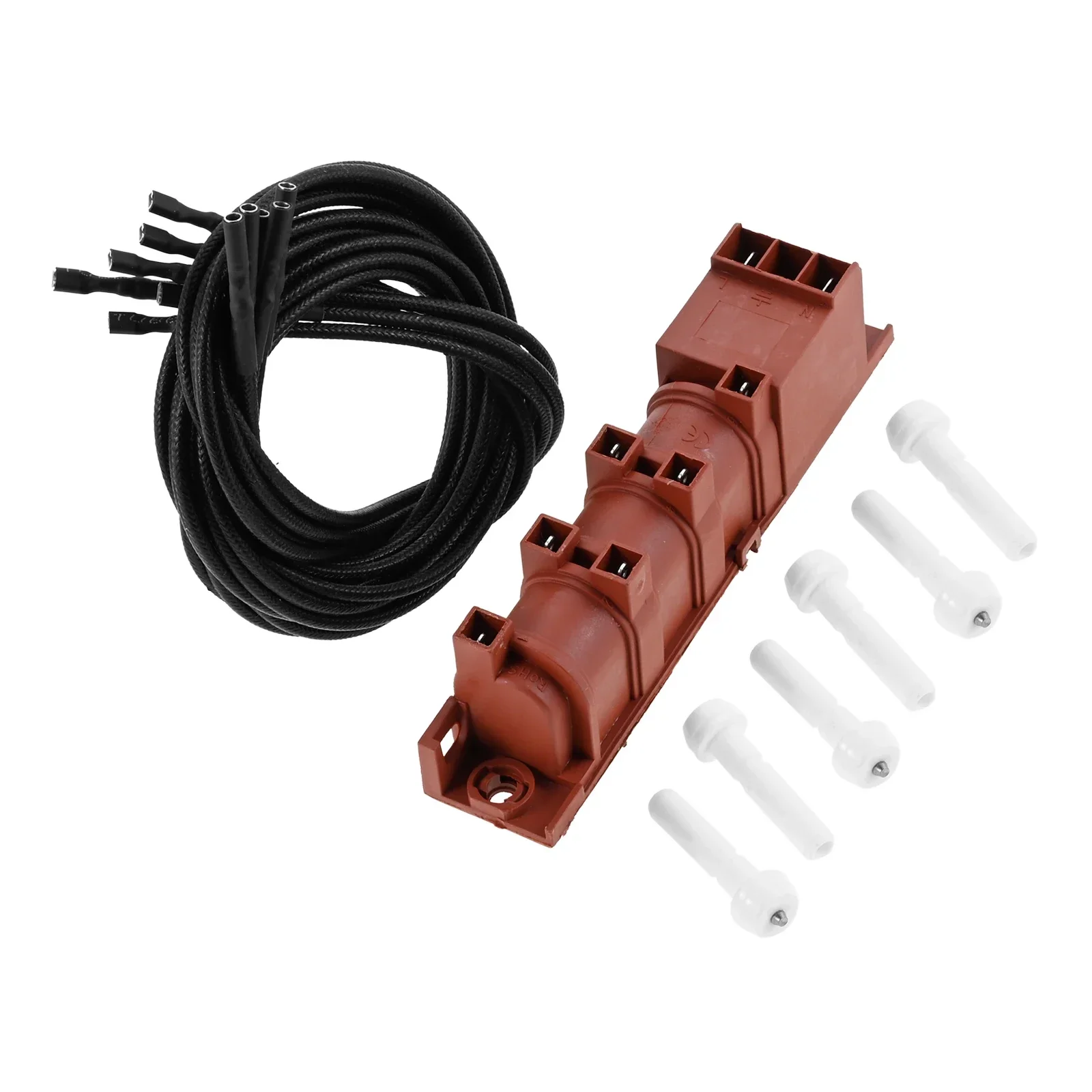 6 Exits Electronic Pulse Igniter Kit +6 Spark Ceramic Electrodes for GE Whirlpool Gas Range Cooktop Spark Module 110/120V/240V