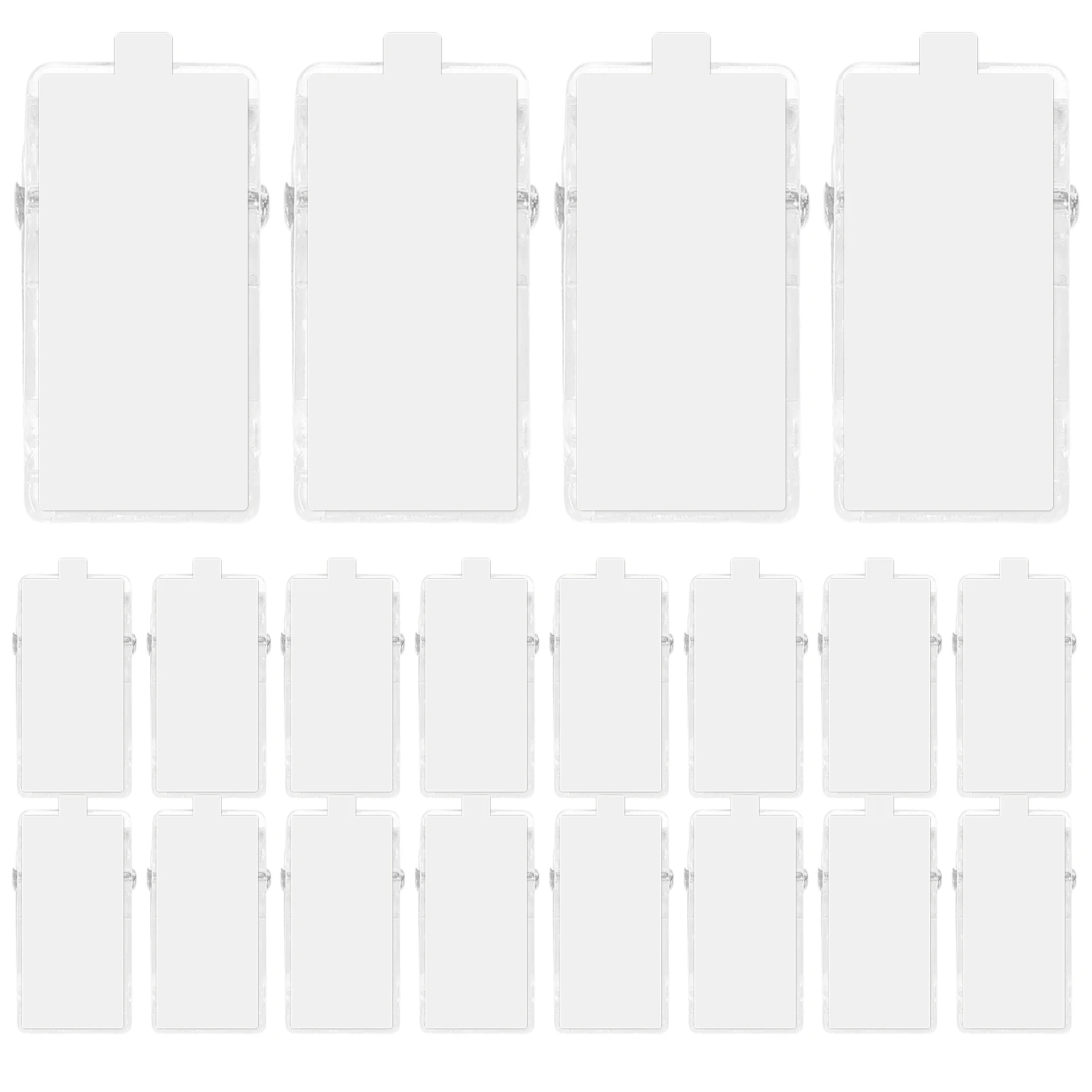 

50pcs Self-adhesive Clips Badge Holders ID Card Wall Photo Paper Clips Plastic Office Students Nurses
