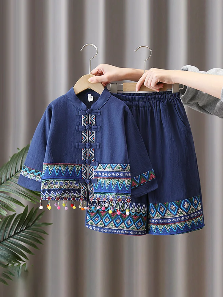 

Children's Clothing New Spring and Autumn March 3 Chinese Style Miao Suit Boys Performance Wear