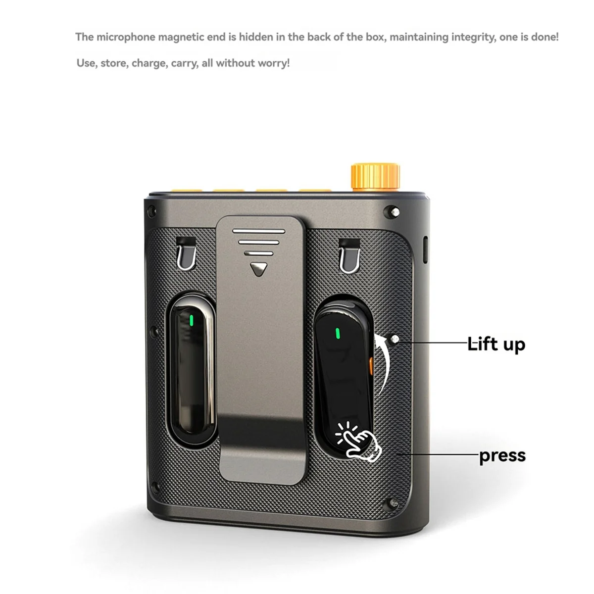 ميكروفون ABJZ اللاسلكي Lavalier مضخم صوت محمول مع 2 ميكروفون، مكبر صوت قابل لإعادة الشحن للفصول الدراسية والاجتماعات والكلام