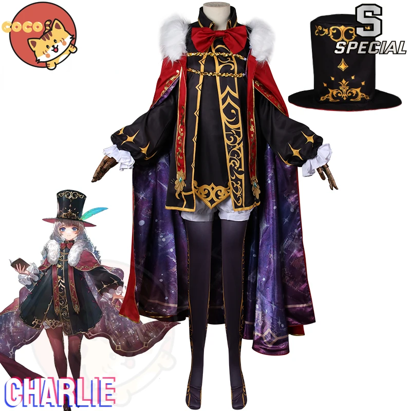 

Charlie Cosplay Costume Game Reverse1999 Charlie Cosplay Star Arcanist Costume Dress and Cosplay Wig CoCos-S