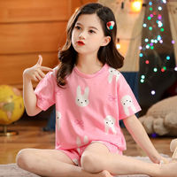 Baby Kids Pajamas Sets Cotton Boys Sleepwear Suit Summer Girls Pajamas Cartoon Cat Pijamas T-shirt+Shorts 2pcs Children Clothing