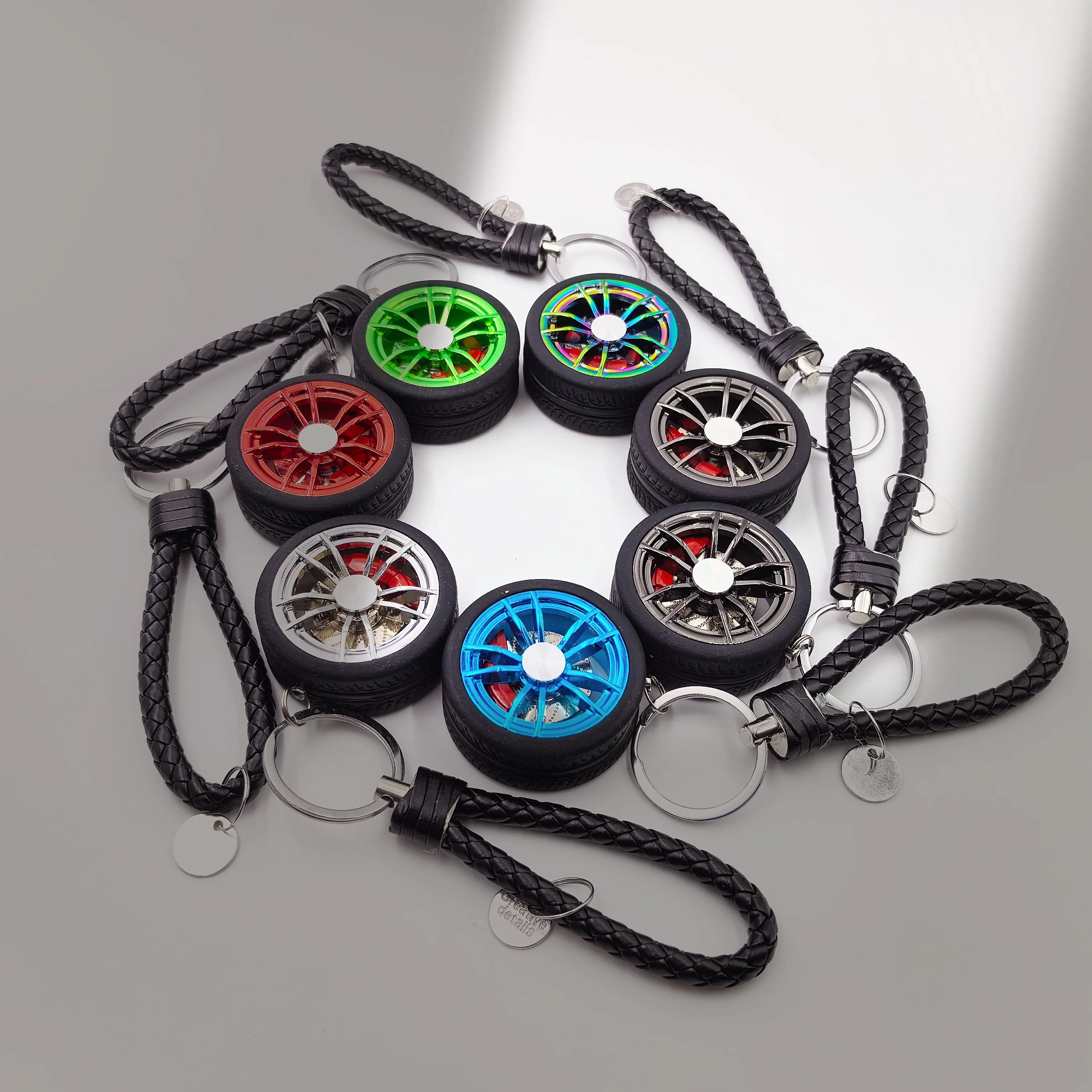 Zinc Alloy Metal Car Keychain Key Ring Turbo Gearbox Hub Brake Disc Pendant Unisex Key Holder Keychain for Automobile Enthusiast