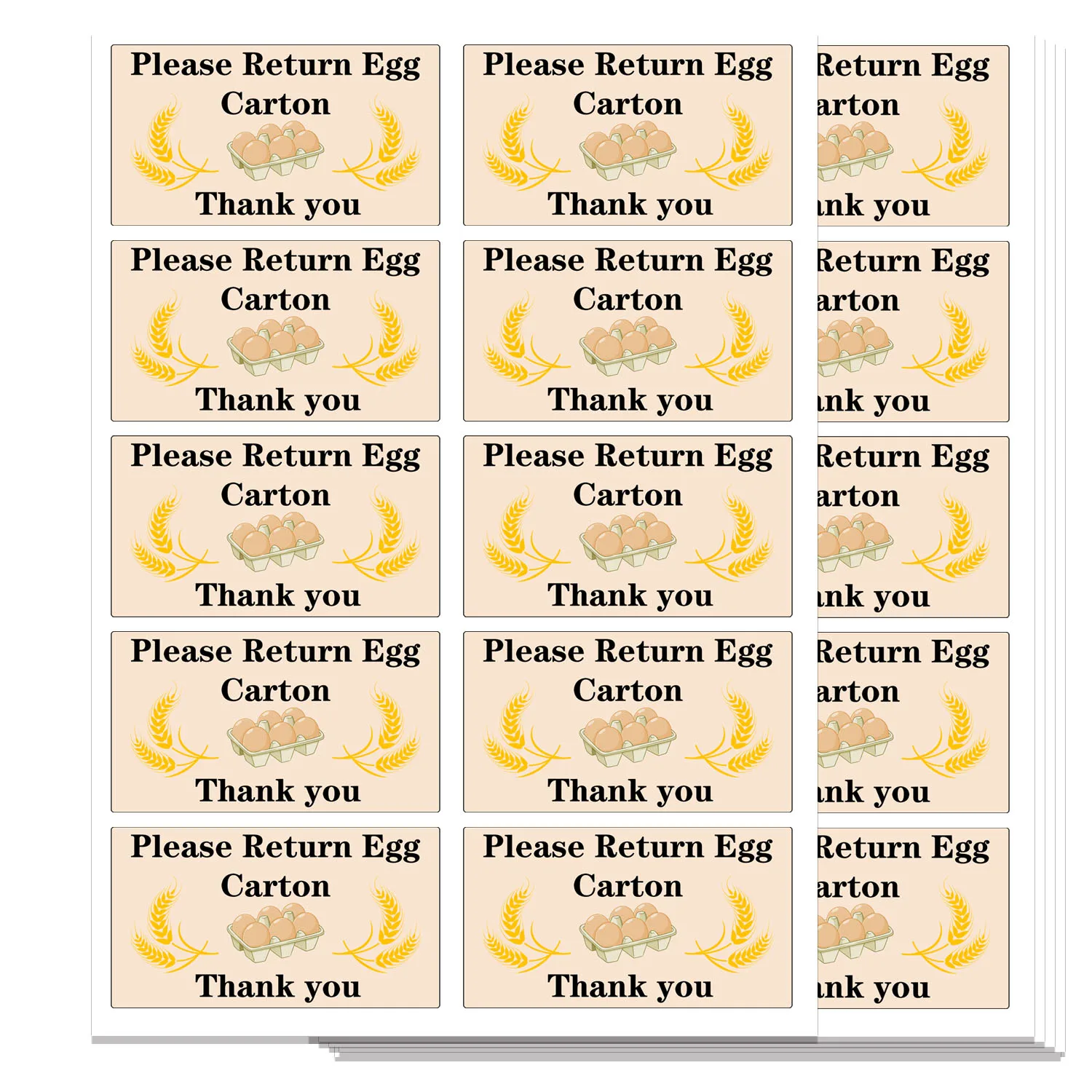 500 Uds. Pegatinas de cartón de huevo en idioma español, 1x2 pulgadas, etiquetas de cartón de huevos frescos de granja para paquete de huevos (español/inglés)