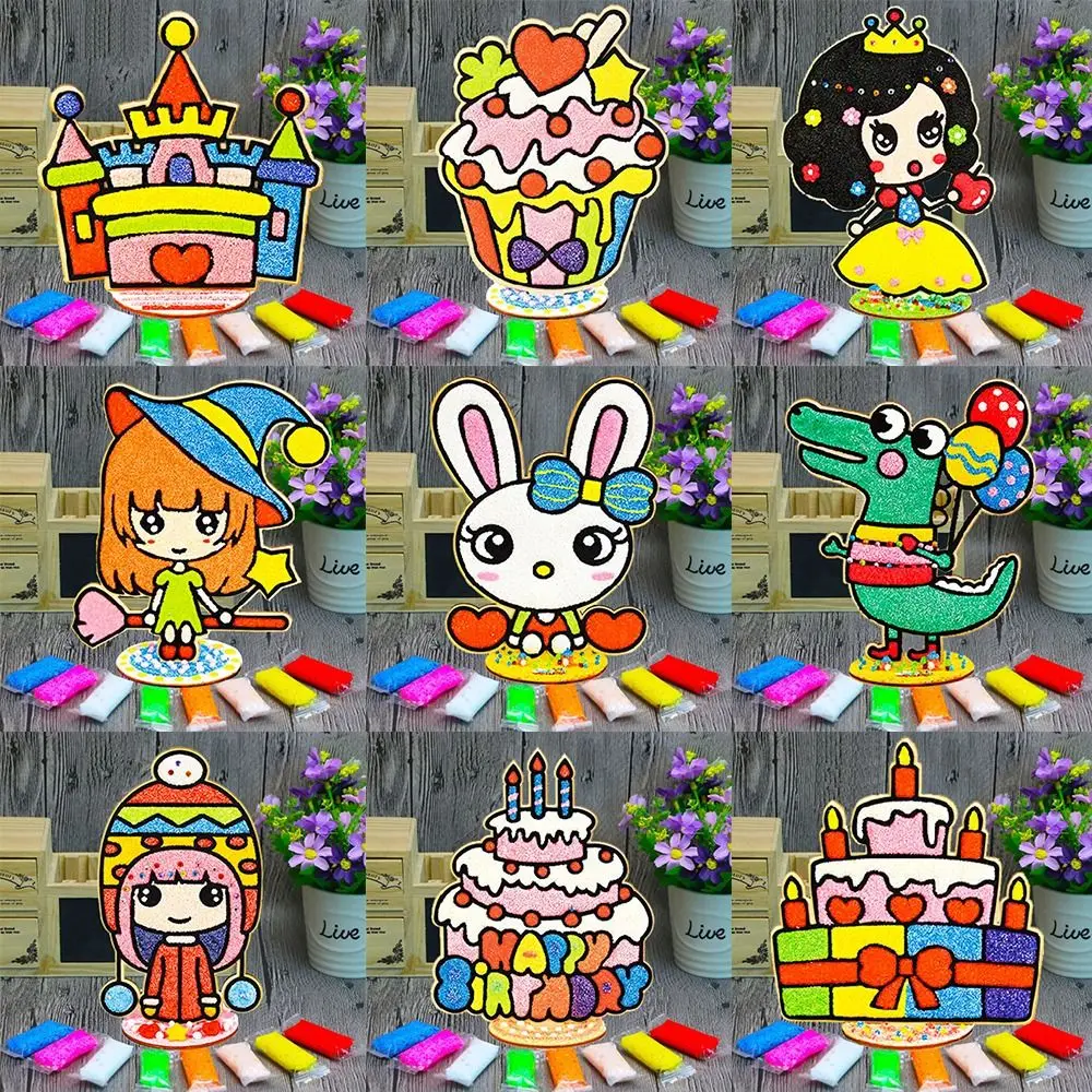 Divertente nuovo fai da te fiocco di neve fango pittura tridimensionale con tavola di legno pittura di fango di perle dipinti appiccicosi regali per bambini