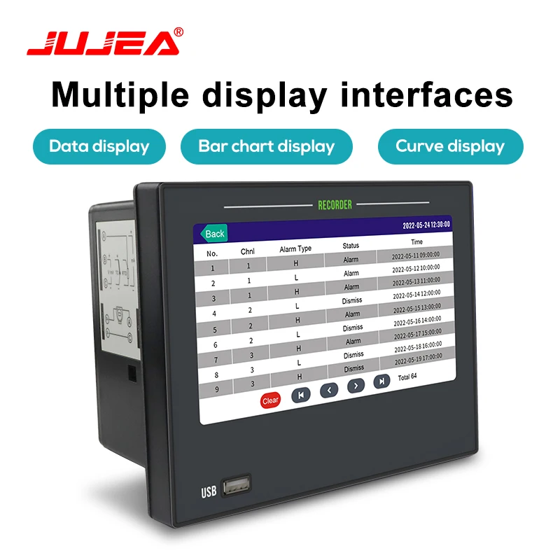 Picture 3: 32 Channel Touch Screen Data Logger Controller RS485 Modbus USB for Voltage Temperature and Flow Data Logging test Instrument