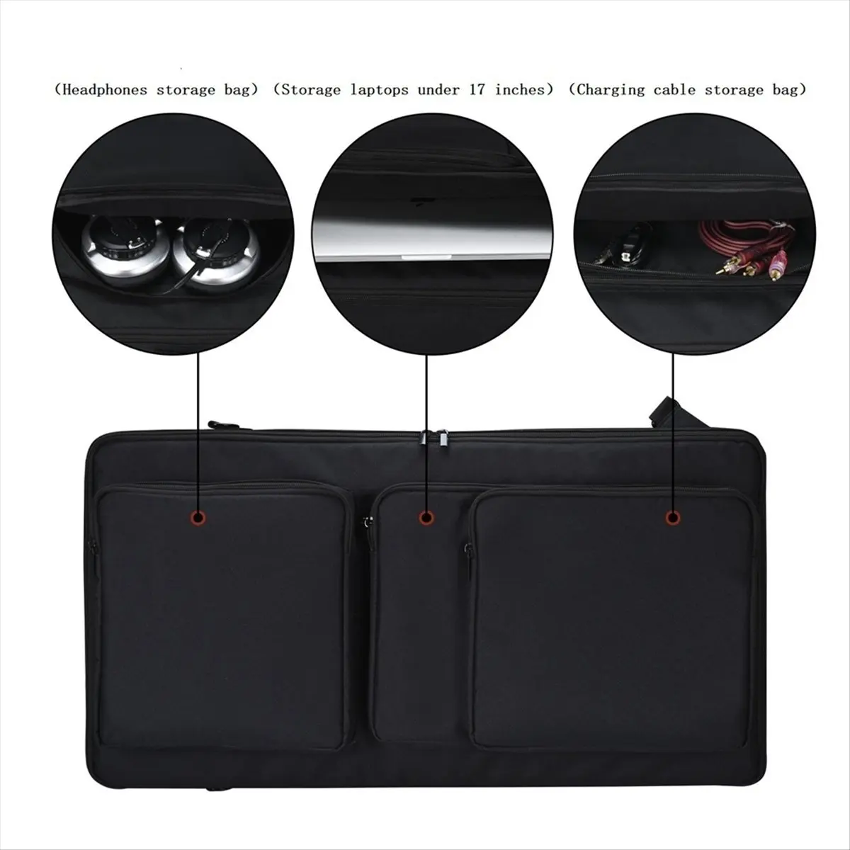 (WSFS) Bolsa de almacenamiento multifuncional para reproductor de discos Pioneer DDJ-FLX6 DDJ-SX DDJ-SX2 DDJ-SX3 con correa ajustable para el hombro
