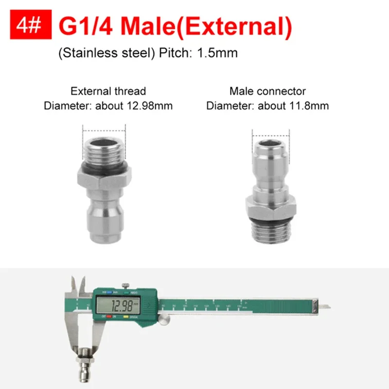 Pressure Washer Plug Hose Fitting Car Washer Accessories Cleaning Machine Water Pipe Cleaning Docking 1/4 Quick Plug Adapters