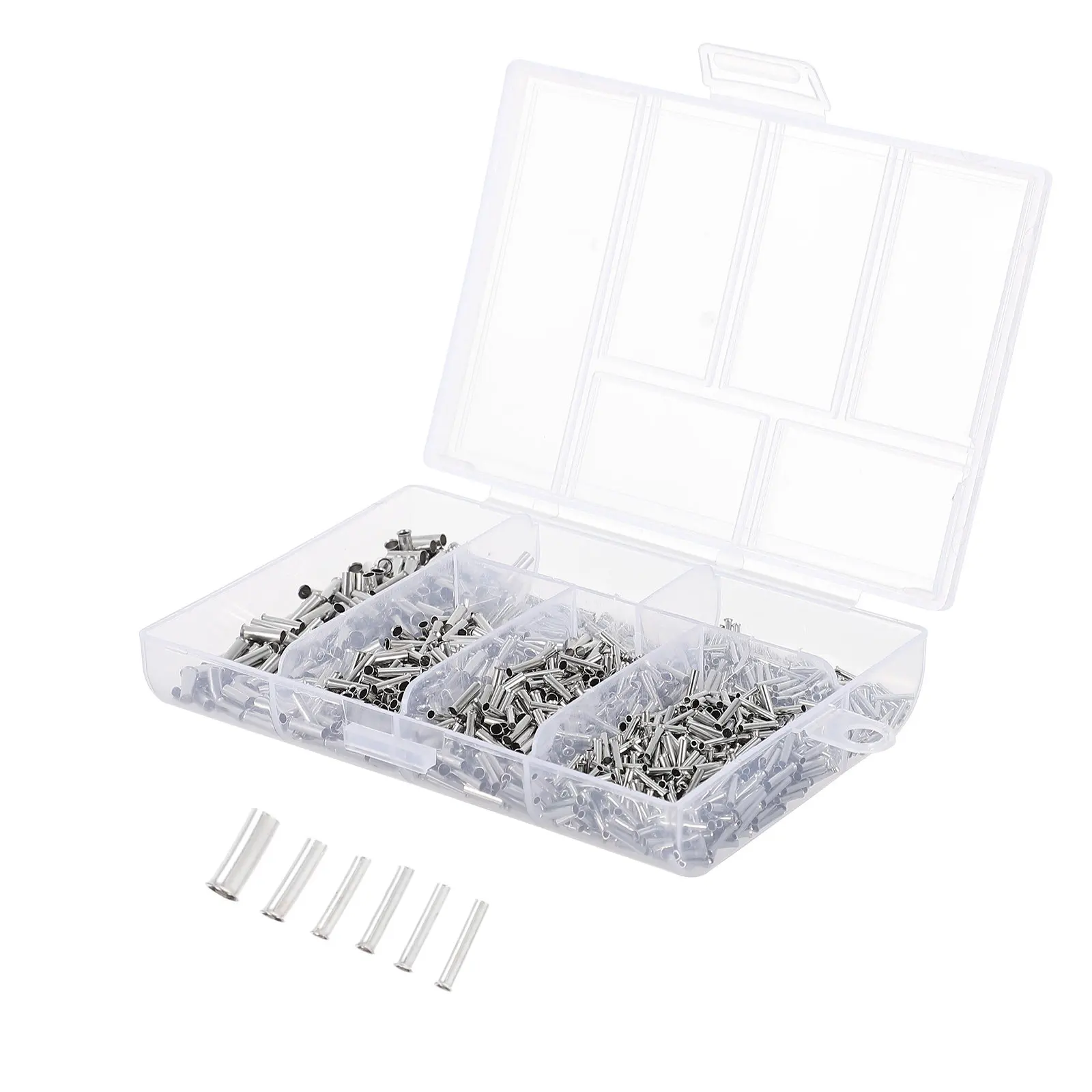 1900pcs Electric Cable Terminals Connector Kit Cold Pressed Ferrule Crimping Set with Crimp Tubes for Wiring Projects