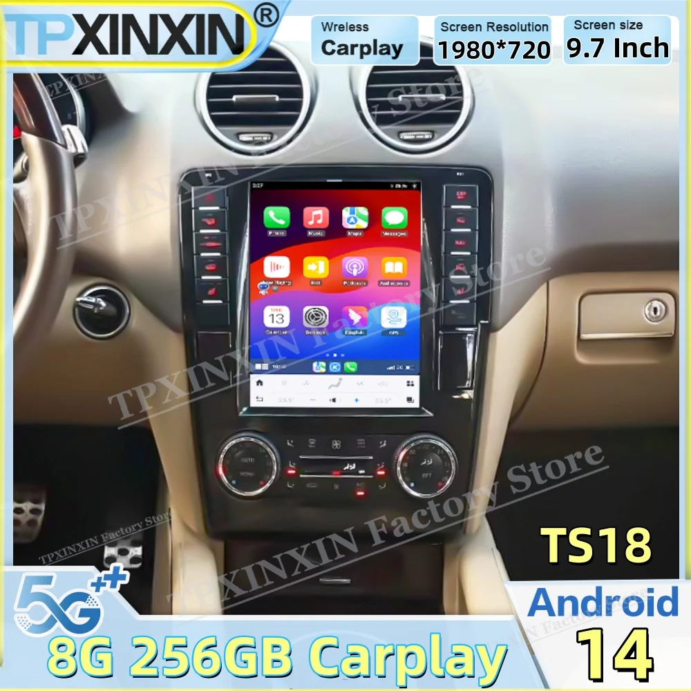 9.7 Inch Android Vertical Screen Car Radio For Benz ML-Class W164 ML350 ML500 ML63 2005~2011 GPS Navigation Multimedia Player