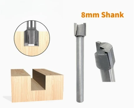 8 * 12 * 12 * 80mm Extended handle woodworking milling cutter head slotting gongs carving machine bottom cleaning tenon cutter