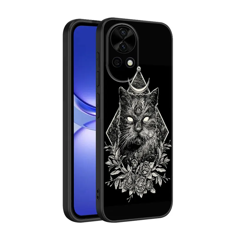 Witches Moon Cat Mystery Black Phone Case For Huawei Nova 5 7 10 Pro 6 9 SE Y70 Plus 4 5i 7i 8i Honor Y5P Y6P Y6S Y7A Y7P Y8P