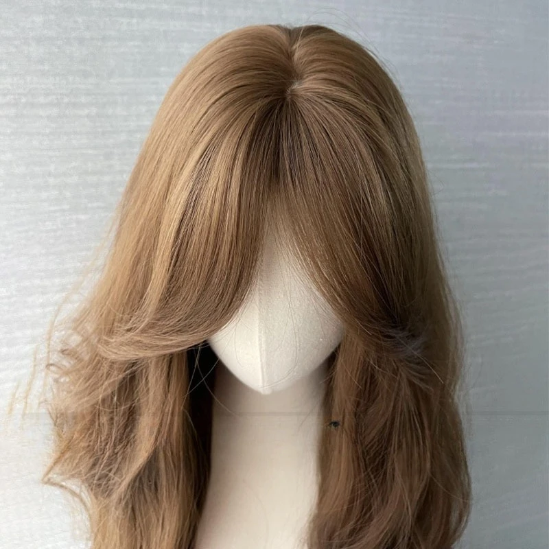ร้อนขายกลางระลอกน้ําวิกผมแฟชั่นผู้หญิงระลอกน้ําผมยาวหยิกทุกวันธรรมชาติ