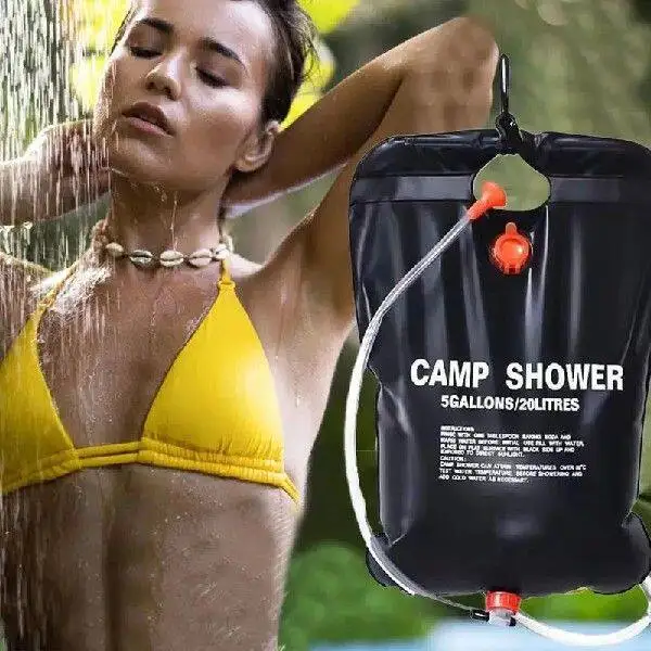 Solar Camping Shower Bag Portable Outdoor Bath Bag Solar Heating Water Bag for Hiking Beach Travel Swimming