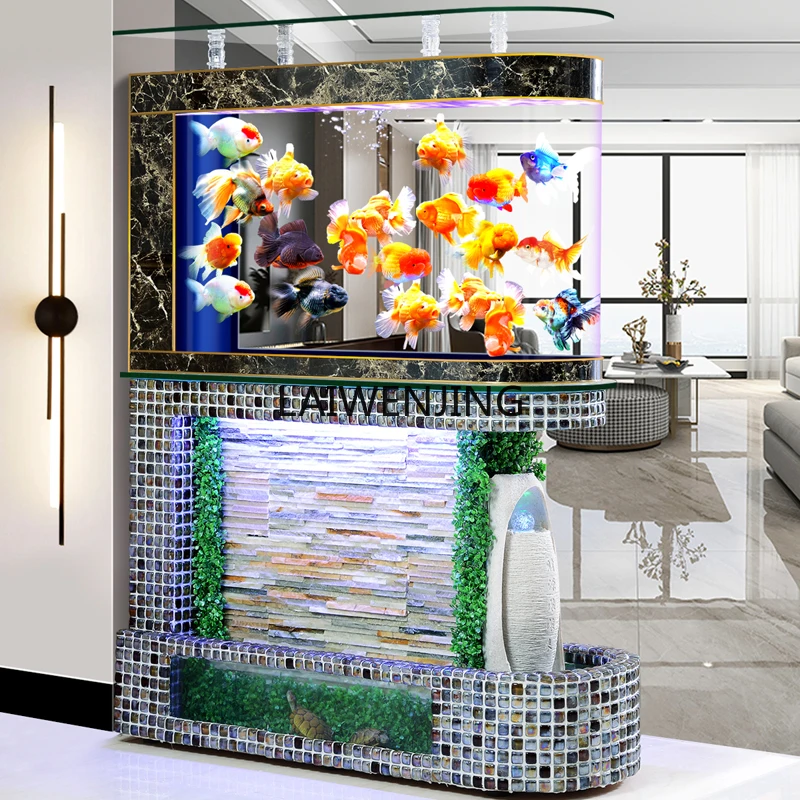 HLZ partition water curtain wall turtle goldfish tank integrated household living room free of water change