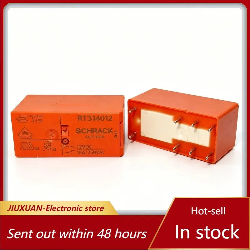 RT314012 Power Relay 12VDC Coil 8 Pins 16A 250VAC DPDT PCB Mount Electromagnetic Relay Replacement