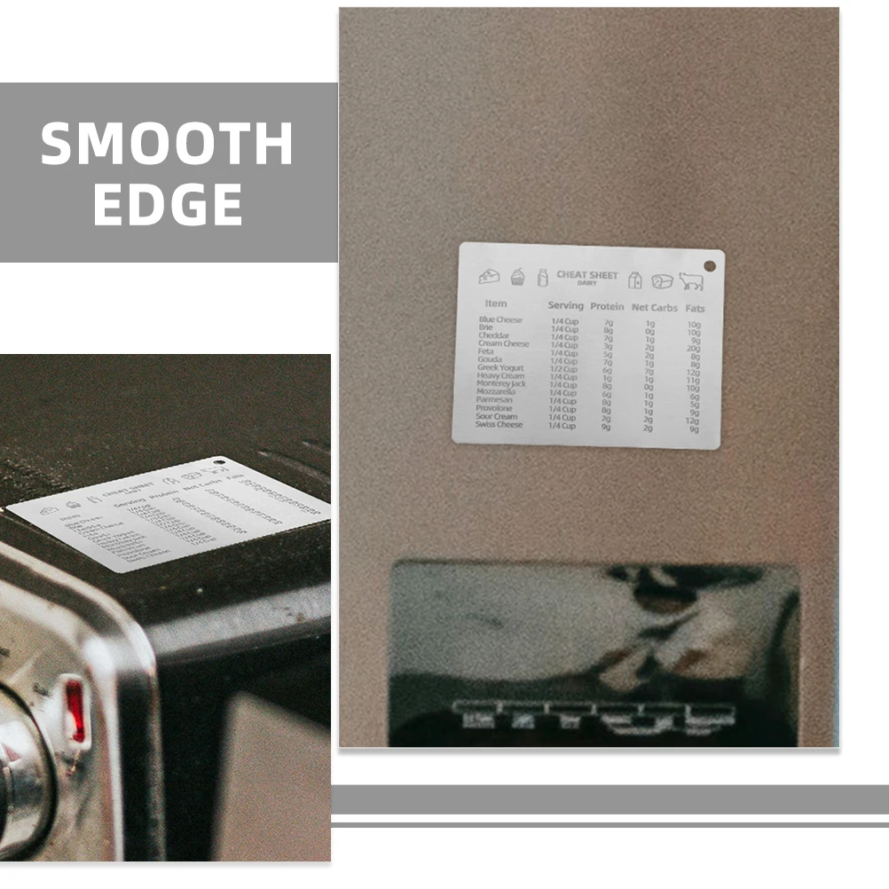 

2Pcs Stainless Steel Kitchen Conversion Chart Magnet Smooth Edges Baking Accessories Fridge Magnets Conversion Chart