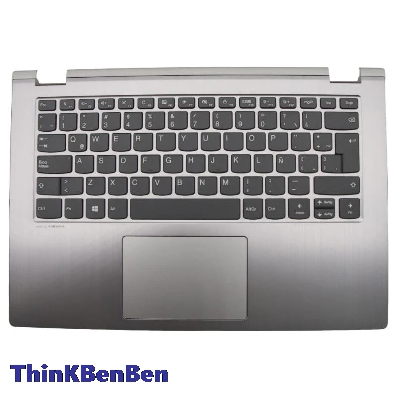 LAS ละตินสเปน Platinum คีย์บอร์ดบน Palmrest SHELL สําหรับ Lenovo Ideapad YOGA530 Flex6 14 14IKB 14ARR 5CB0R08895