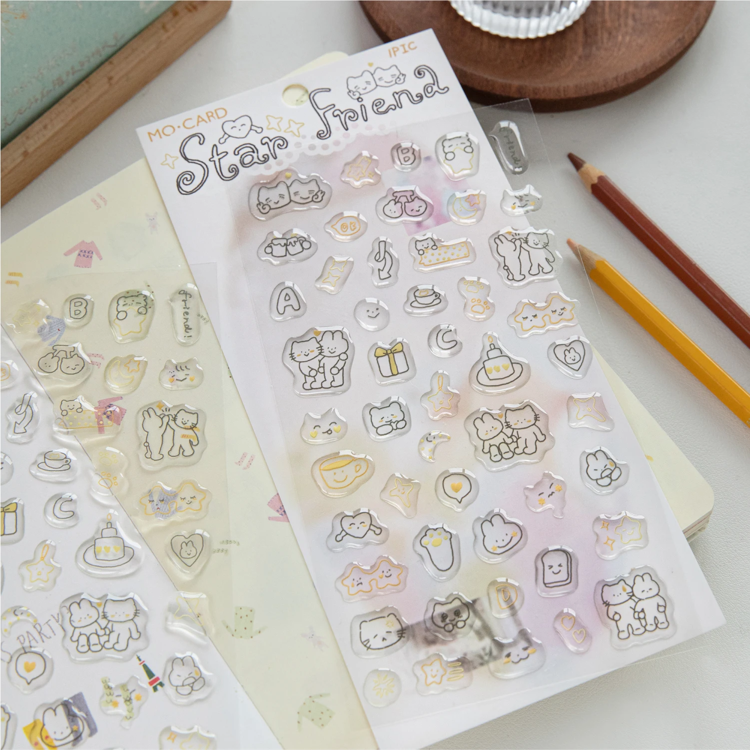 1pcs/Epoxy resin decorative stickers; Bubble Diary series; cute cartoon phone case DIY decorative stickers