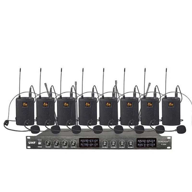 

Hot Selling UHF-808 Conference Dedicated High-quality Wireless Microphone Professional 8 channels Lecture General Wireless Mic