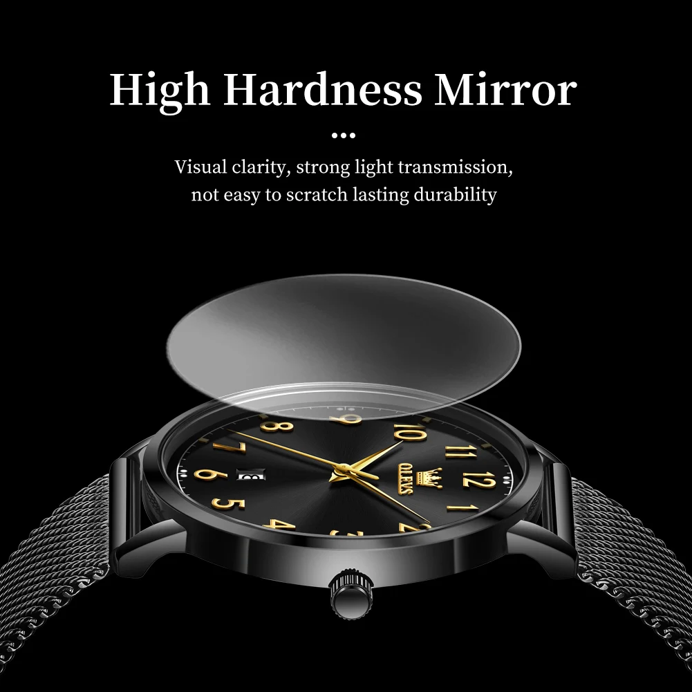 OLEVS 5653 Luxury Brand Men Watch Simple Thin Shell Quartz Men's Watch Classic Scale Digital Business Date Waterproof Men Watch