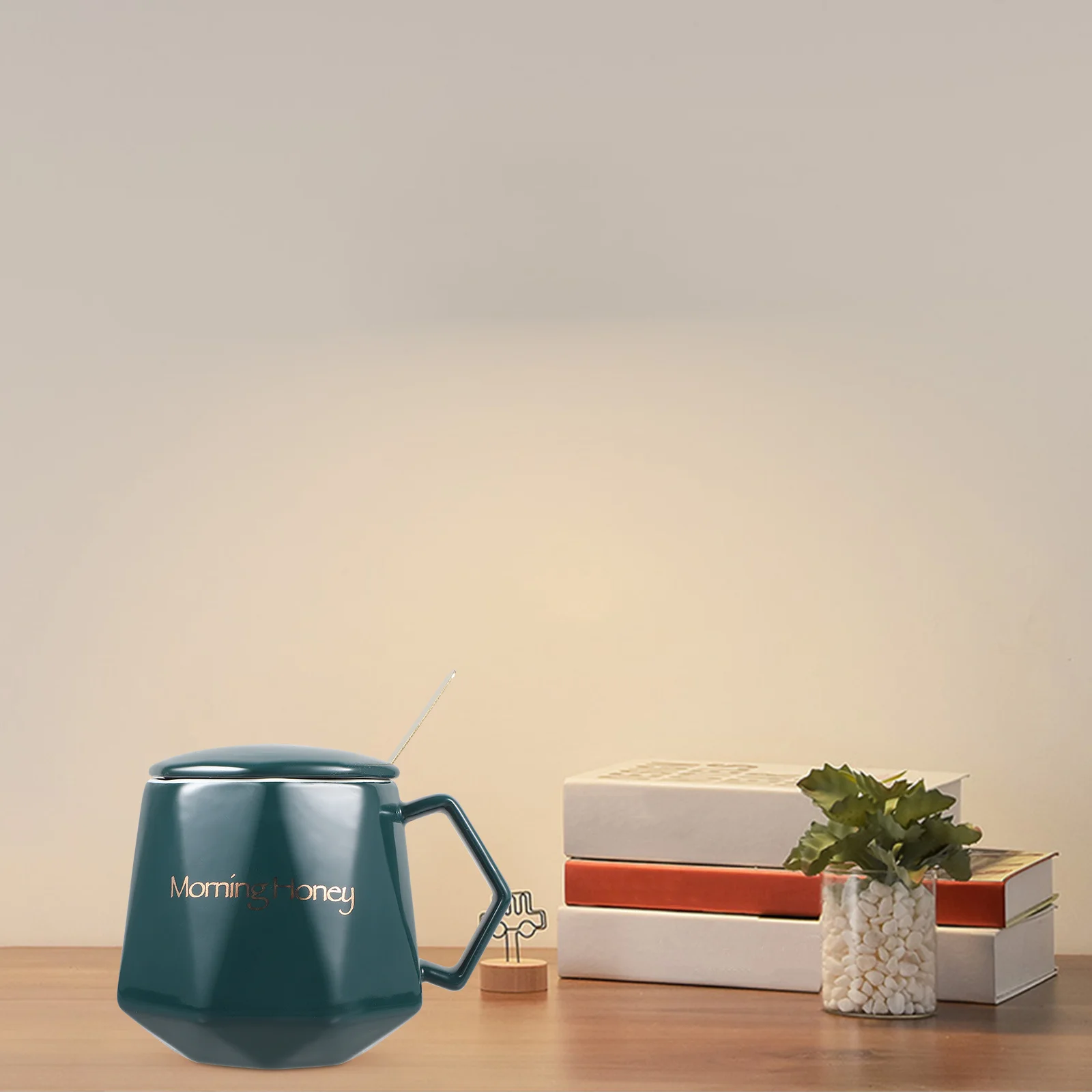 

1Set Diamond Ceramic Coffee Mug Creative Porcelain Tea Cup Large Capacity Smooth Surface Home Office Ceramic Cup