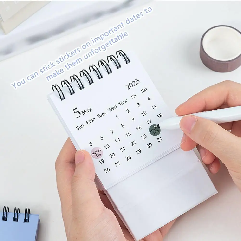 2025 Desk Calendar 365 Days Annual Planner Cute Coil Calendar Book Yearly Schedule Organizer To Do List Home Office Supplies