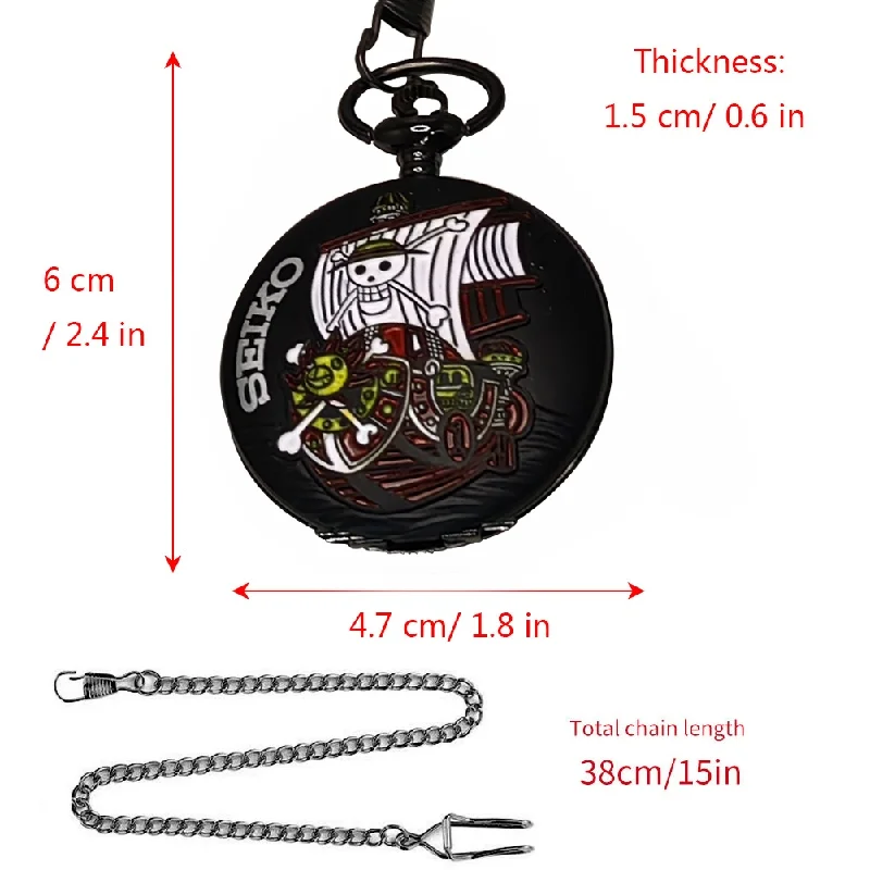 SEIKO Japan Famous Anime Quartz Movement Retro Pocket Watches Necklace Vintage Steampunk Pendant Clock Gift For Children student