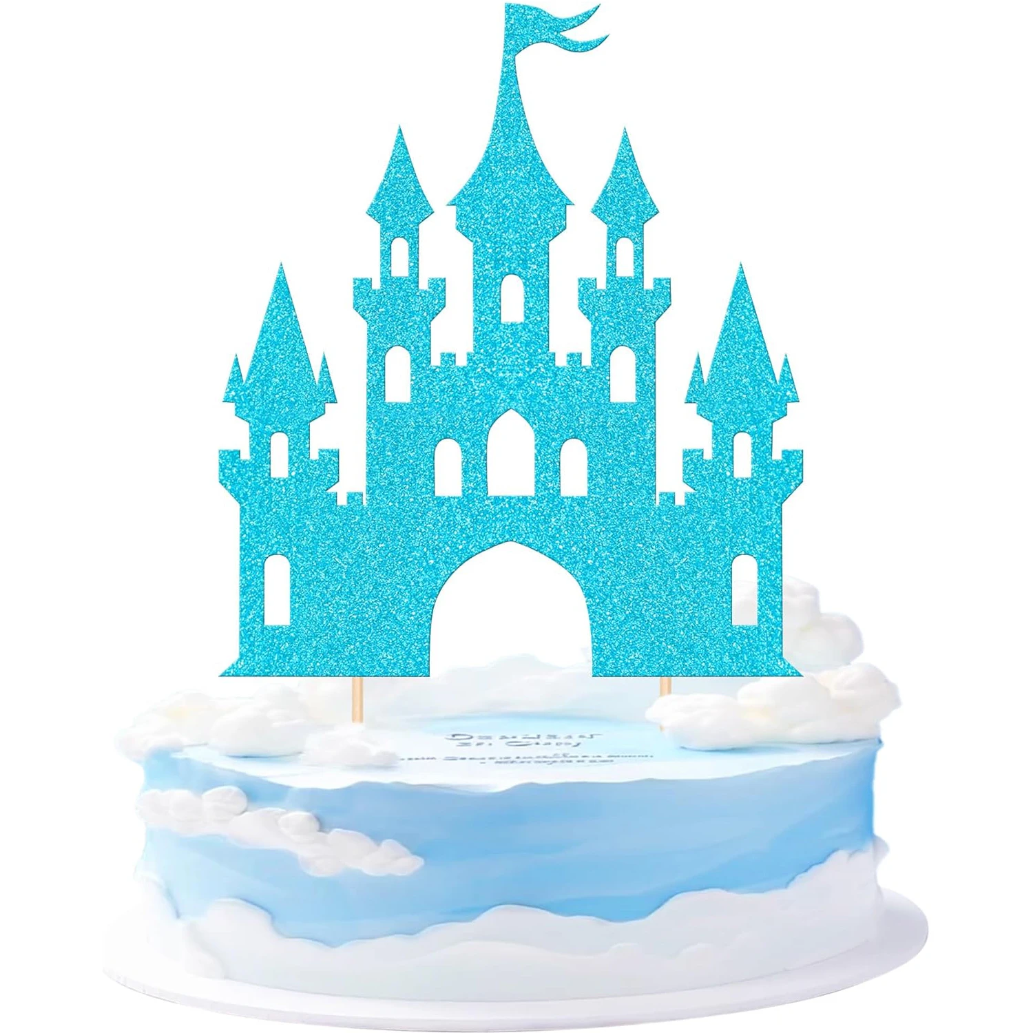 1 Uds. Adorno para tarta de castillo, adorno para tarta de princesa, decoración para tarta de fiesta de cumpleaños con tema de castillo, suministros para fiesta de niñas Baby Shower