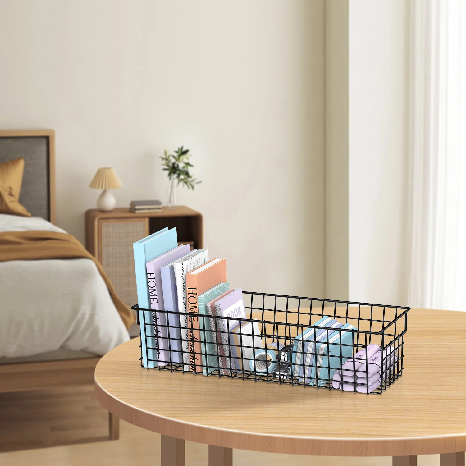 Large Stackable Wire Baskets，desktop Organizers; Wire Storage Baskets; Can Be Used To Store Files, Tapes, Sticky Notes