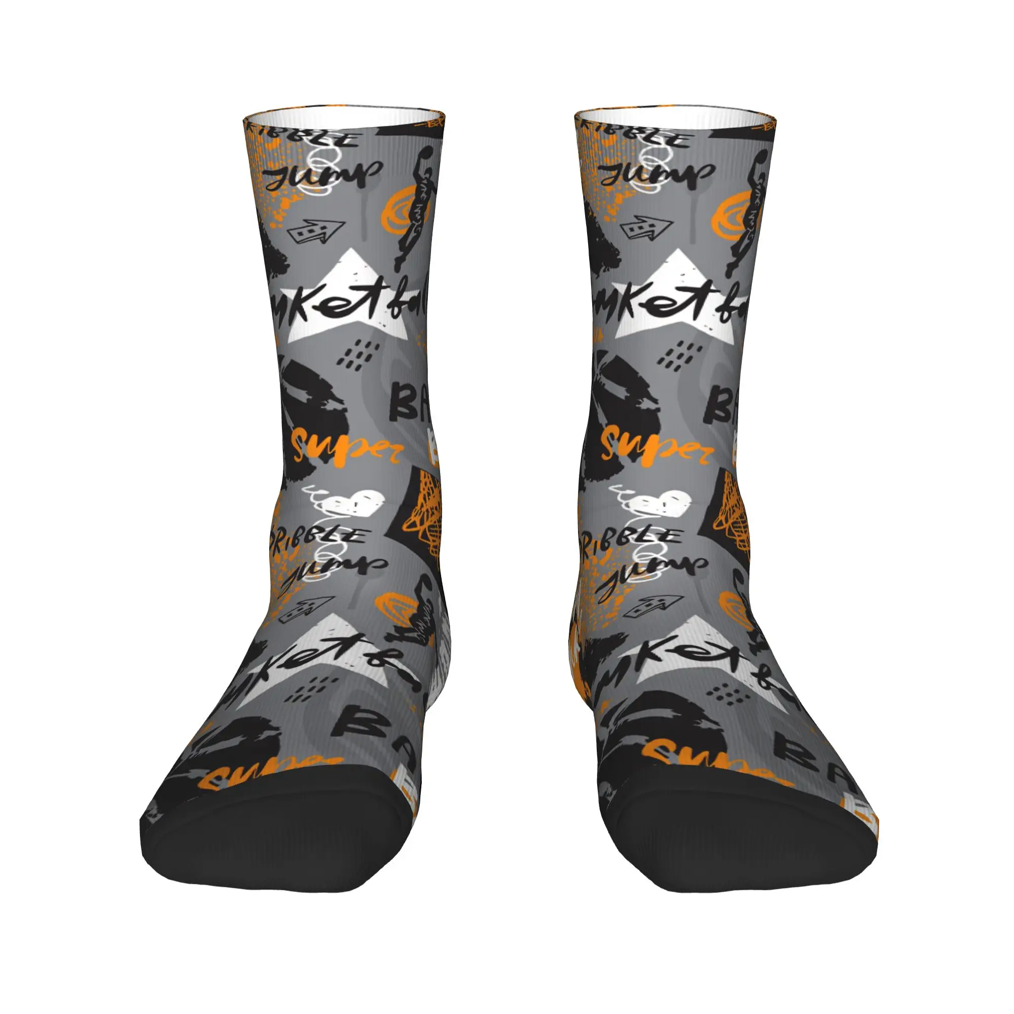 Graffiti Basketball Sport Seamless Pattern Stockings Men  Socks Breathable Funny Socks Winter Skateboard Non Skid Design Socks