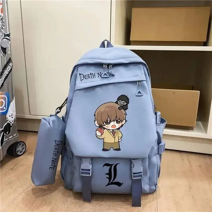 

Chibi Blue Death Note Desu Noto Студенческие подростковые школьные сумки Рюкзаки Mochilas большой вместимости для подарка Аниме Игра