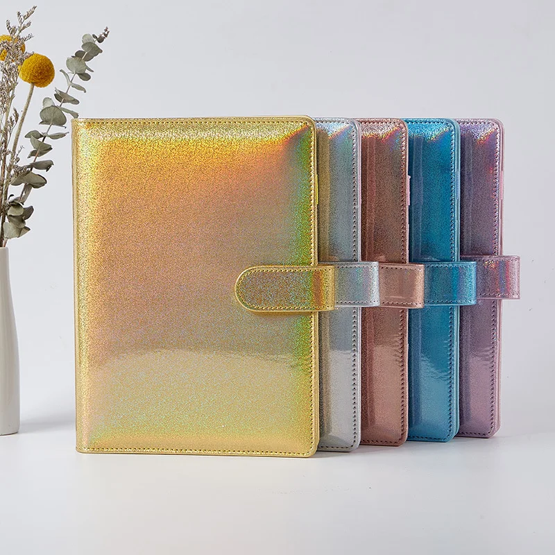 Colorful Laser Binder Shell Magnetic Buckle A5 Notebook Binder 2022 New Notepad Diary Without Inner Core Stationery Supplies