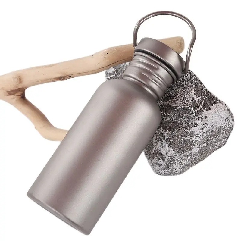 Pure Titanium Water Bottle Portable Leakproof Sport Cup Kettle Bicycle Drinkware For Outdoor Camping Cycling Hiking 500ml 750ml