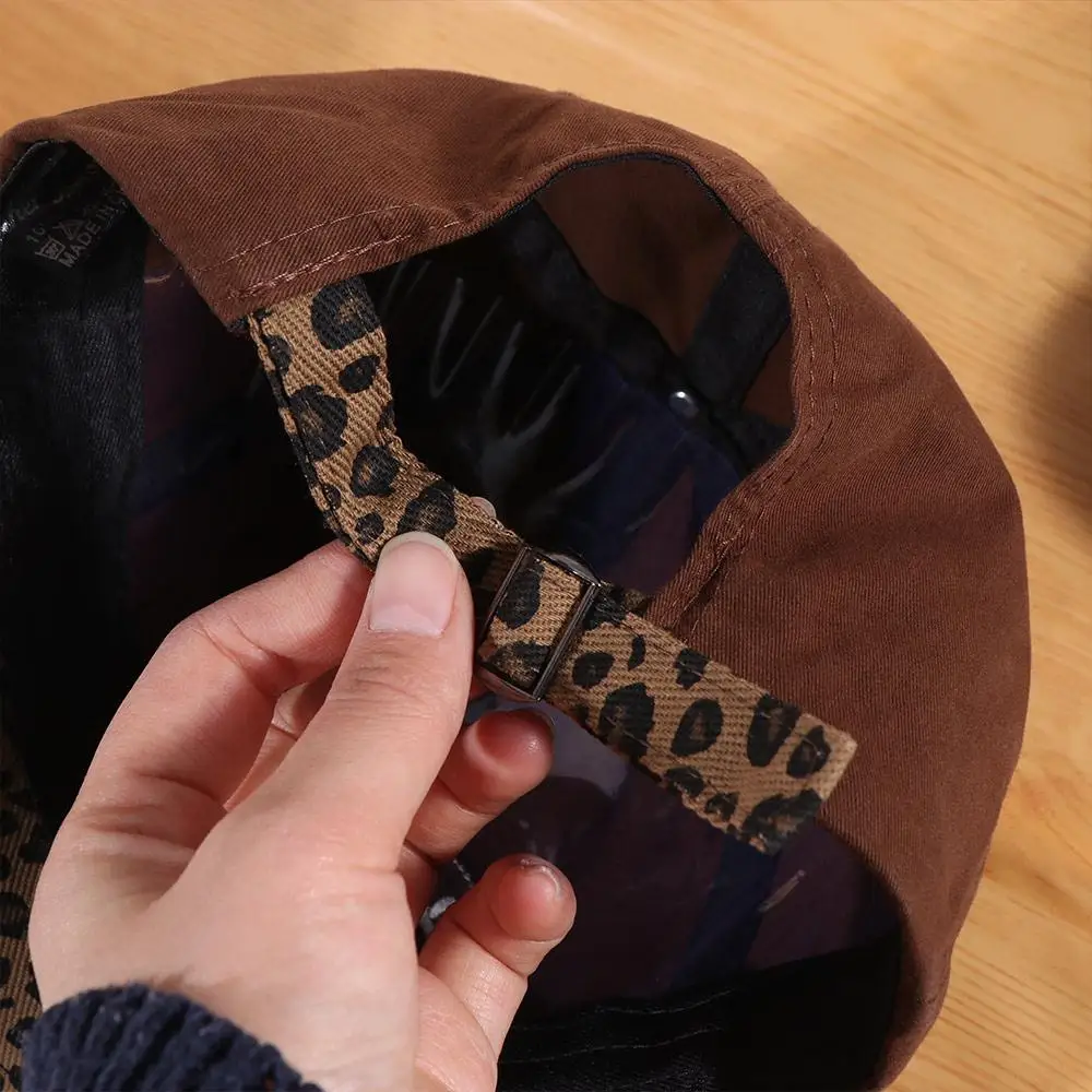 

Fashion Adjustable Leopard Baseball Hat Sunshade Cotton Embroidered Baseball Cap Casual Hip Hop Y2k Peaked Cap Girls