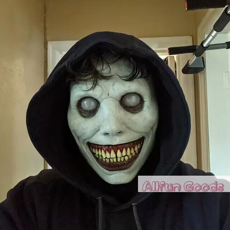 Horror The Exorcist Smiling Face Demon Mask Cosplay  Creepy Ghost Skull Plastic Masks Halloween Carnival Party Costume Prop view 4