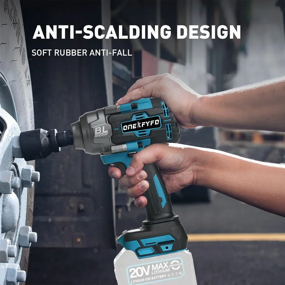 1000N.M Brushless Cordless Electric Impact Wrench High Torque Screwdriver Socket Handheld Power Tools for Makita 18V(No Battery)