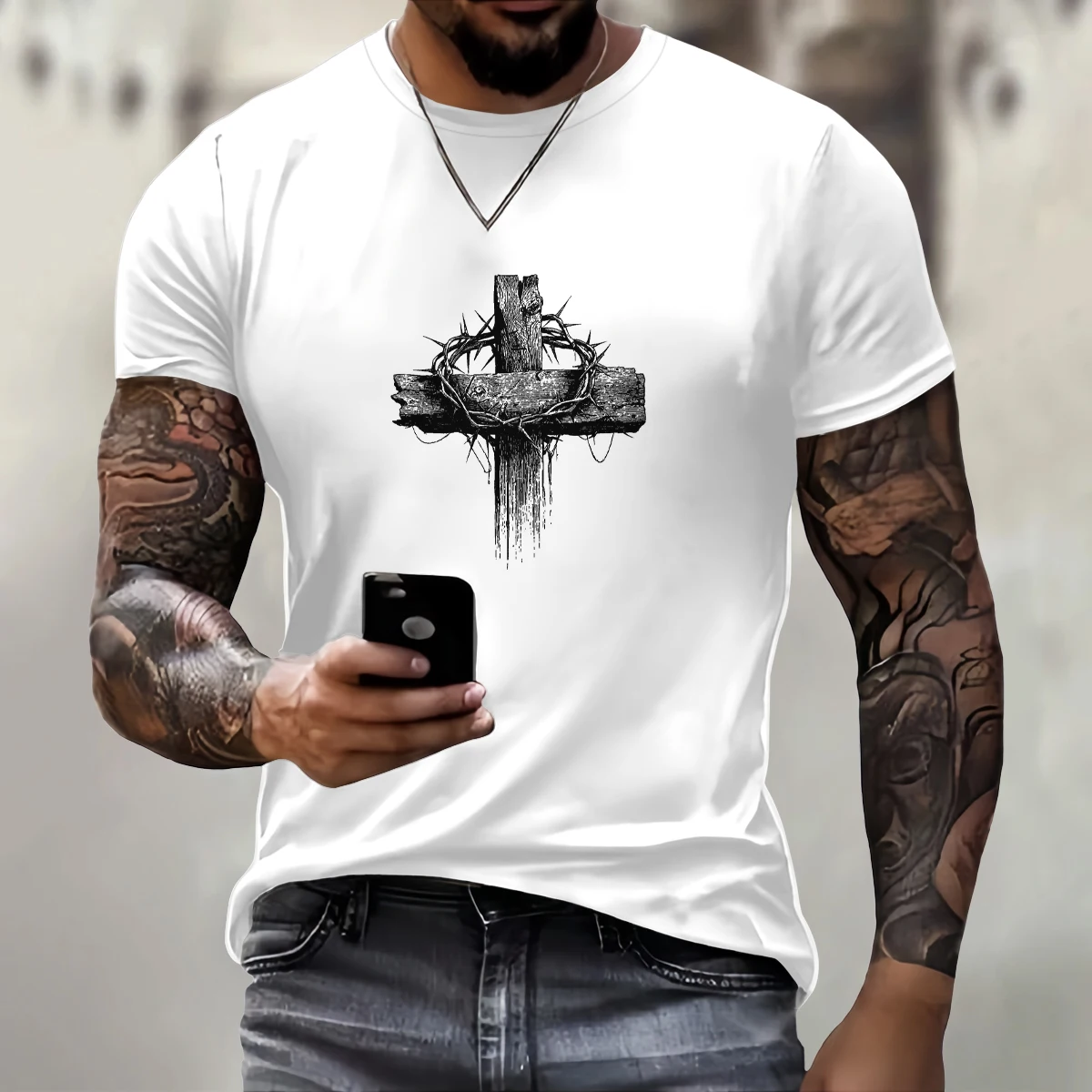 

3D Printing Fashion Element Men T shirt Breathable O-neck Short Sleeve Men's Clothes Retro Trend Formal Wear Male Top