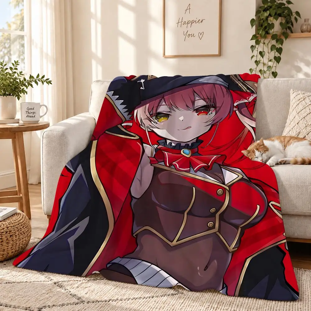 Houshou Marine Game Throw 240g Lightweight Flannel Blanket, Soft Skin Throw Blanket for Sofa Bedroom