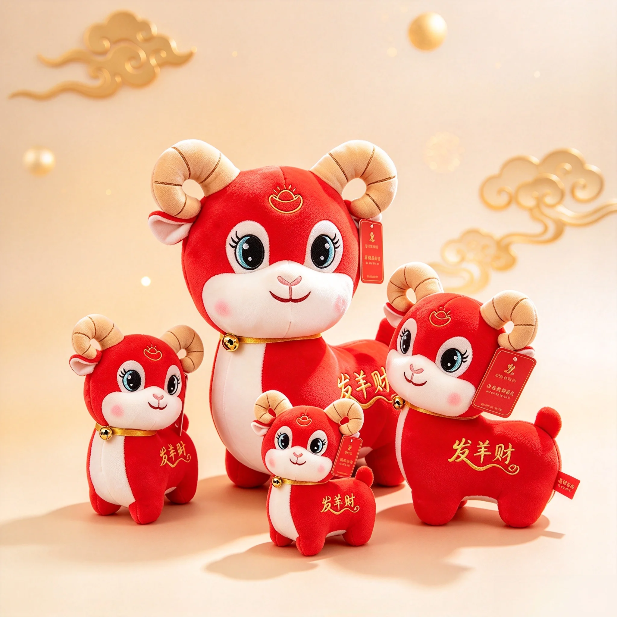 2027 Chinese Zodiac Goat Plush Doll New Year Mascot Sheep Toy Chinatown Boutique Sheep Decor Gift Spring Festival Gift