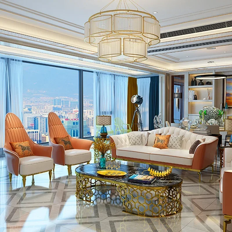 

#luxury Simple design living room Leather sectional Corner Sofa 1,2,3 seater