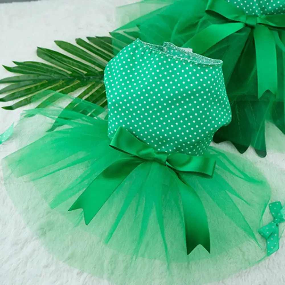 Wedding Dog Dresses Green Tulle Skirts For Small Dogs Sweet Bowknot Skirt Summer Dress Dog Clothes for Chihuahua Apparel